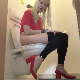 A pretty blonde, Eastern-European girl, known for her optimal camera positioning, takes a shit while sitting on a toilet using a floor perspective shot. Nice crackling poop sounds are heard. Pissing, too. Presented in 720P HD. Over 4 minutes.